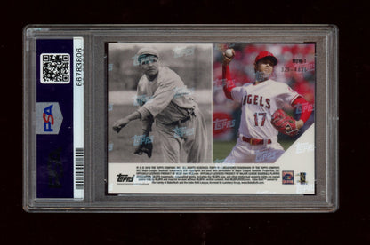 2018 Topps Now Moment Of The Week #MOW1 B.Ruth/S.Ohtani Moment Of The Week PSA 9