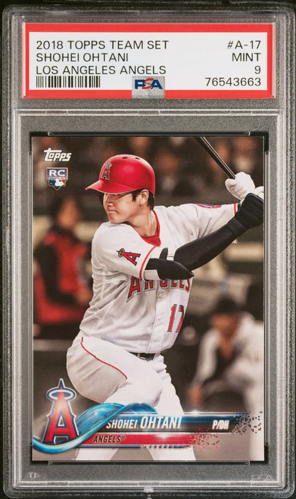2018 Topps Team Set LA #A-17 Shohei Ohtani Los Angeles Angels PSA 9