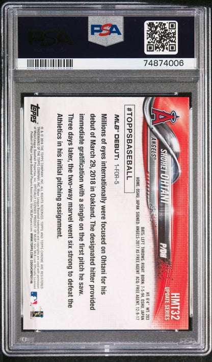 2018 Topps Chrome Update #HMT32 Shohei Ohtani Update PSA 9