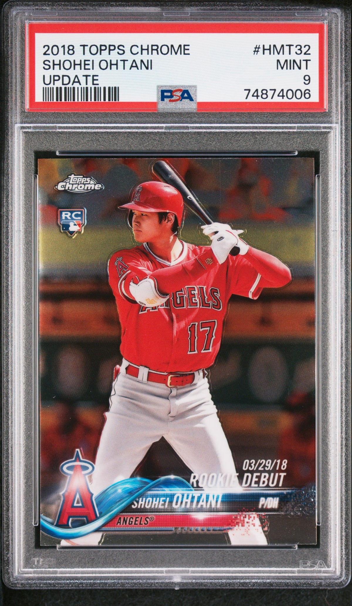 2018 Topps Chrome Update #HMT32 Shohei Ohtani Update PSA 9