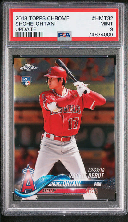 2018 Topps Chrome Update #HMT32 Shohei Ohtani Update PSA 9