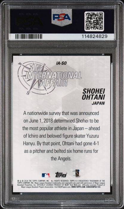 2018 Topps Chrome Update INT Affair #IA-SO Shohei Ohtani PSA 10