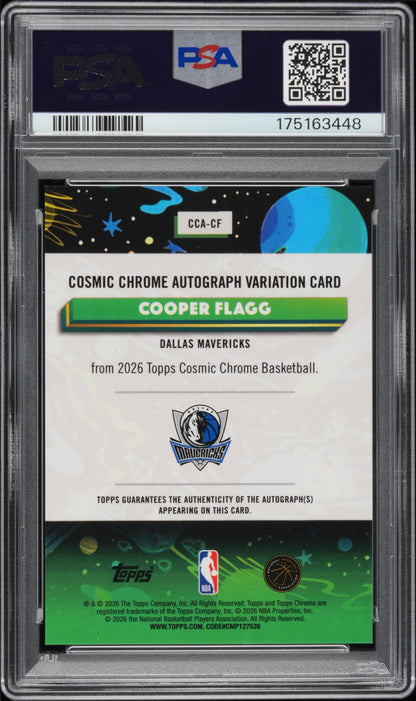 2025 Topps Cosmic Chrome #CF Cooper Flagg Auto-Gold Interstellar /50 PSA 9