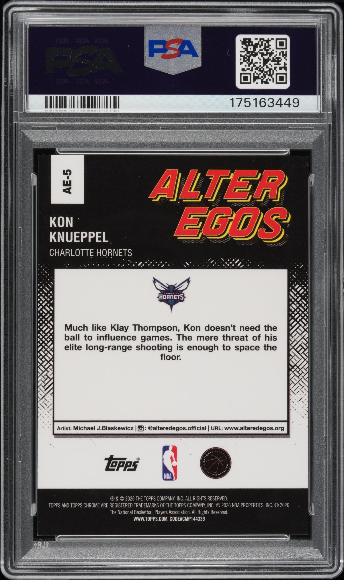 2025 Topps Chrome Update Alter Egos #5 Kon Knueppel PSA 9