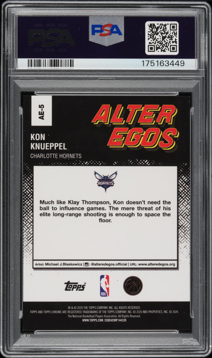 2025 Topps Chrome Update Alter Egos #5 Kon Knueppel PSA 9