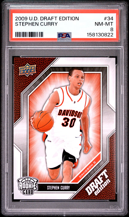 2009 Upper Deck Draft Edition #34 Stephen Curry PSA 8