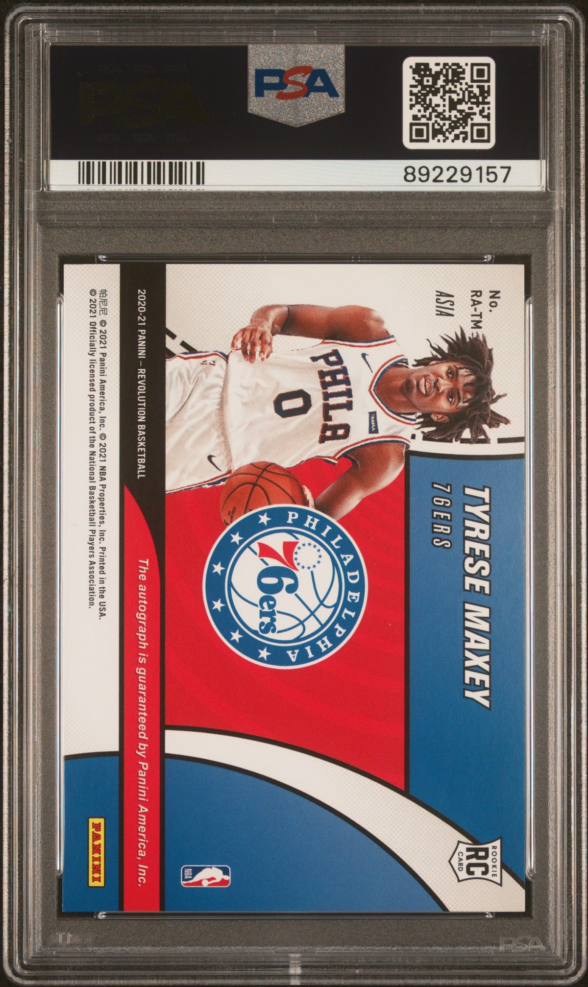 2020 Panini Revolution Rookie Auto #RA-TM Tyrese Maxey Rookie Auto-Asia PSA 10