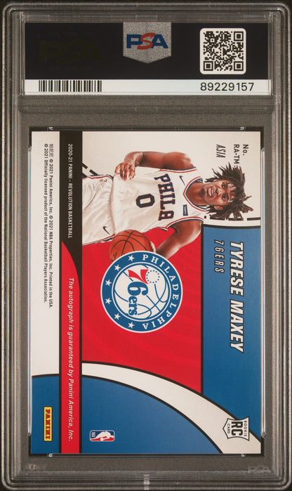 2020 Panini Revolution Rookie Auto #RA-TM Tyrese Maxey Rookie Auto-Asia PSA 10