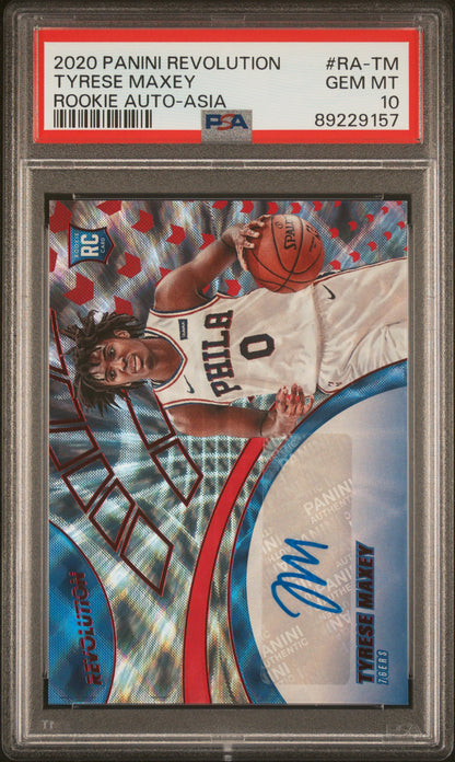 2020 Panini Revolution Rookie Auto #RA-TM Tyrese Maxey Rookie Auto-Asia PSA 10