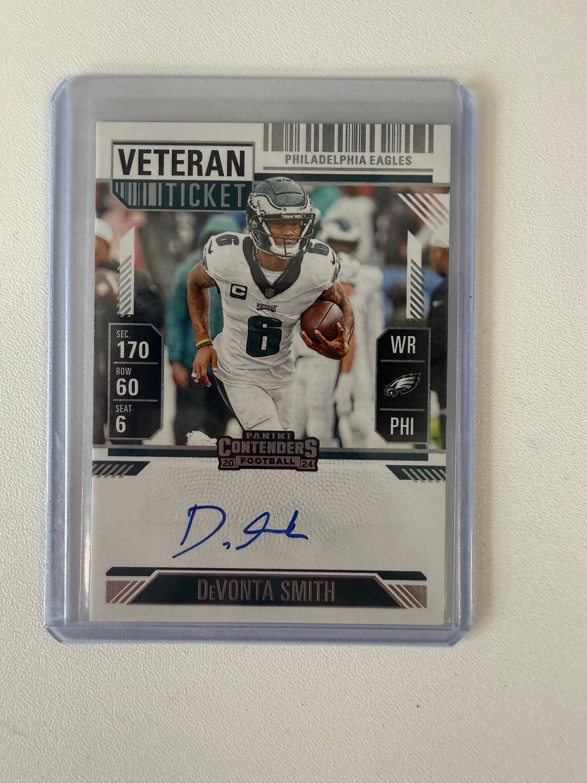 2024 Panini Contenders #VT-DSH DeVonta Smith Veteran Ticket