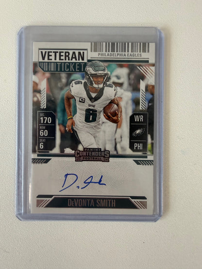 2024 Panini Contenders #VT-DSH DeVonta Smith Veteran Ticket
