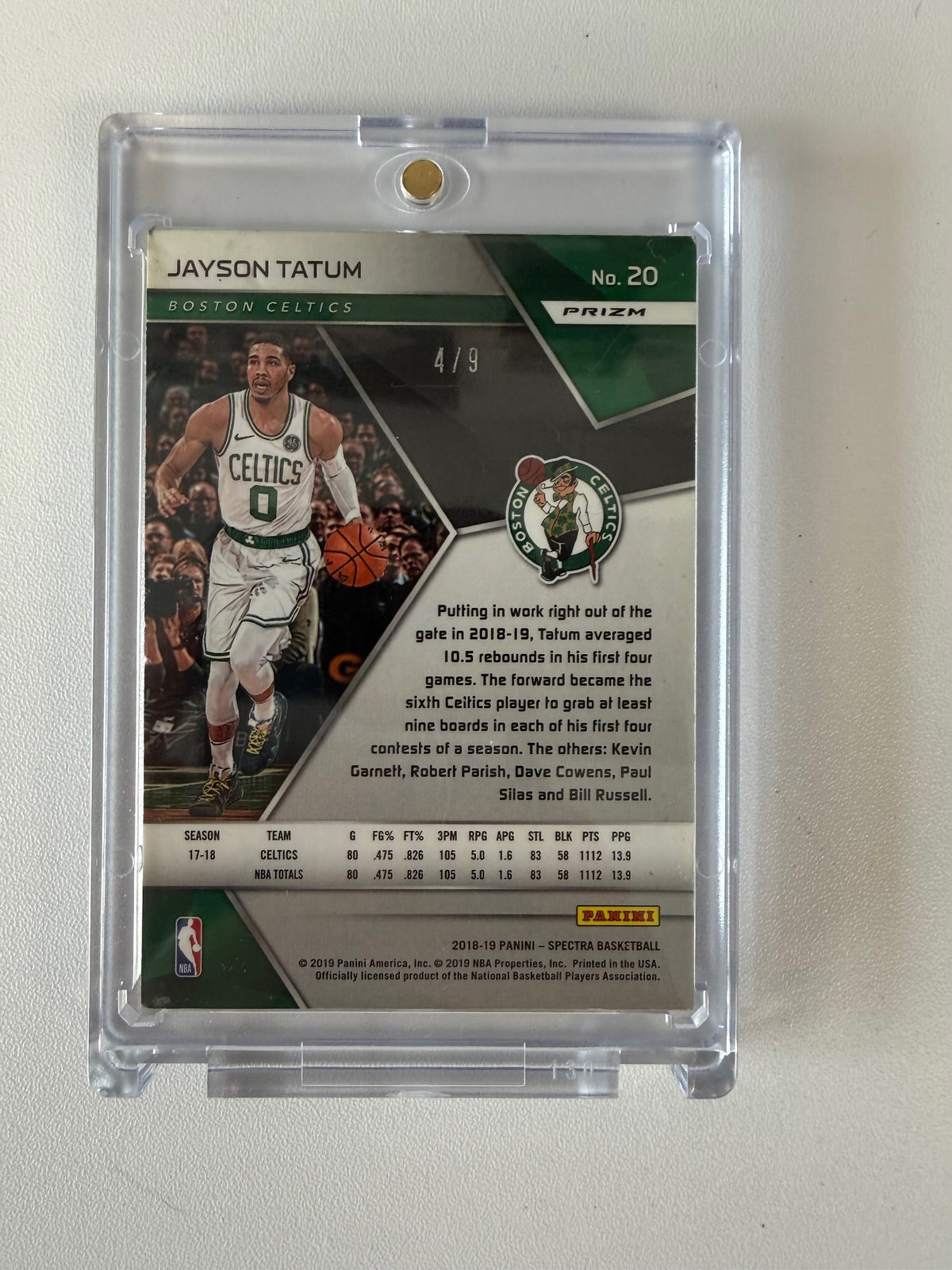 2018-19 Panini Spectra #20 Jayson Tatum Wave #/9