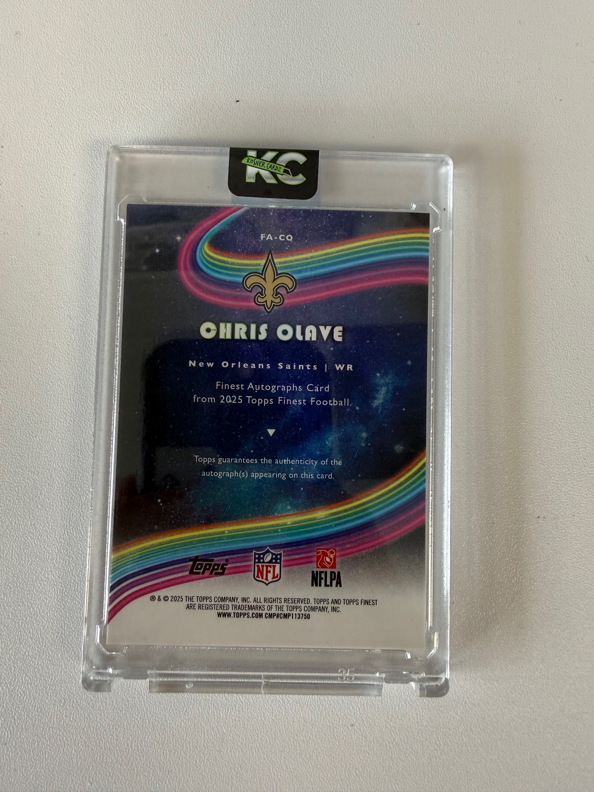 2025 Finest #FA-CO Chris Olave Finest Autographs Gold Geometric Refractor #/50