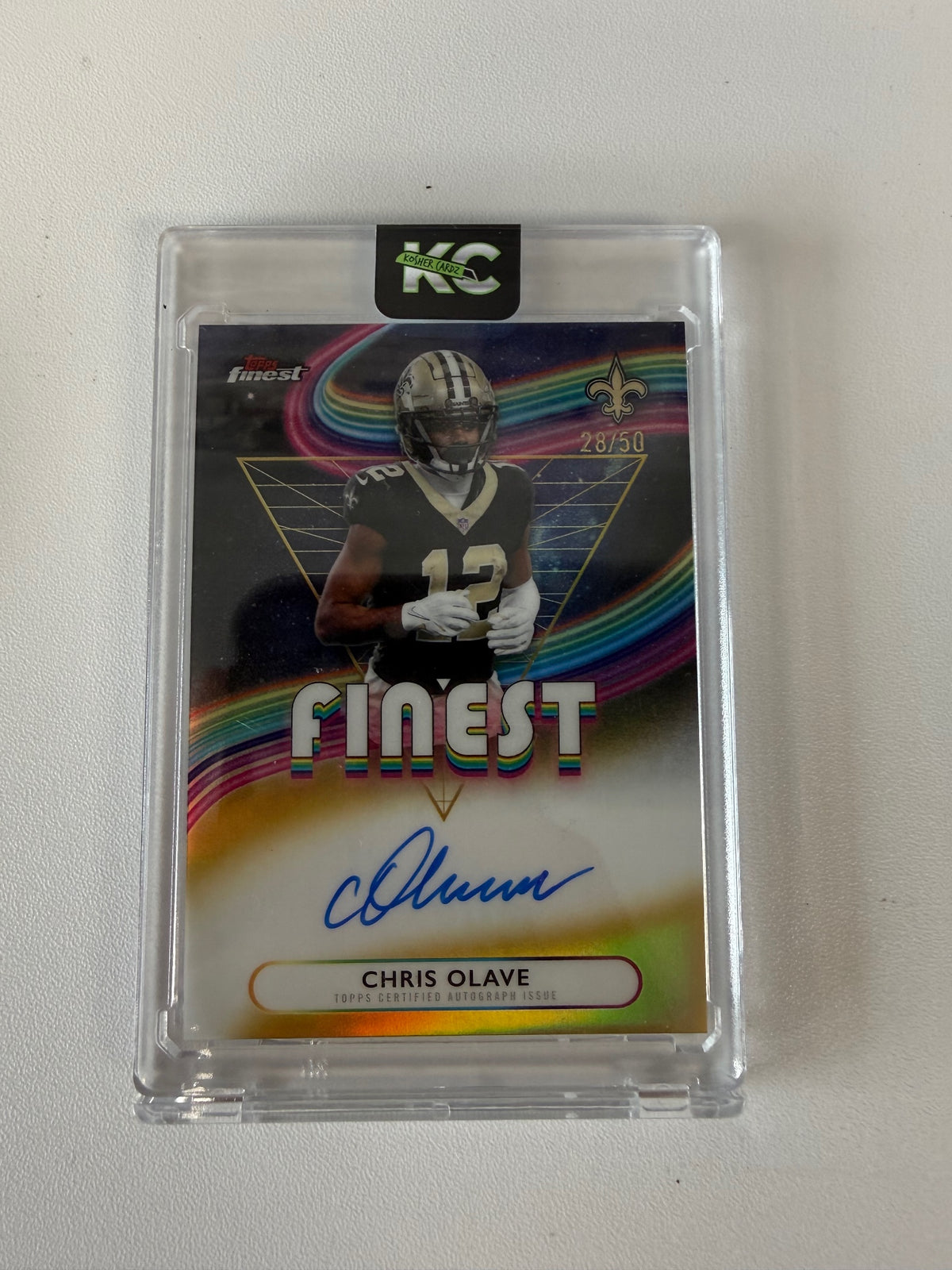 2025 Finest #FA-CO Chris Olave Finest Autographs Gold Geometric Refractor #/50
