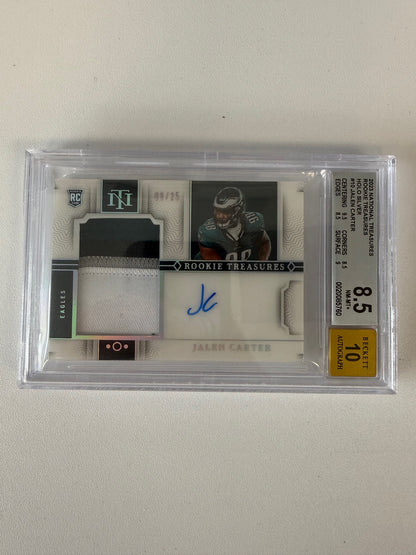 2023 Panini National Treasures #RTS-JCR Jalen Carter Holo Silver BGS 8.5 #/25