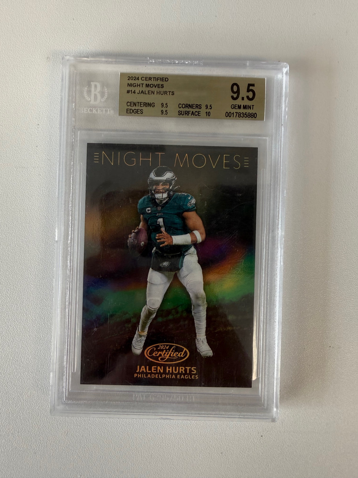 2024 Panini Certified #NM-JHS Jalen Hurts Night Moves BGS 9.5