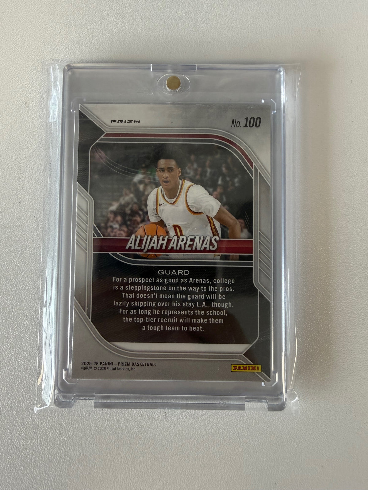 2025-26 Panini Prizm #100 Alijah Arenas Tiger Stripe Prizm