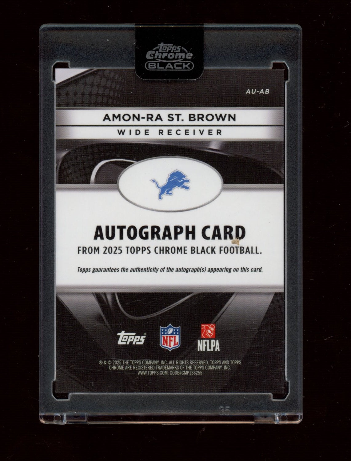 2025 Topps Chrome Black #AU-AB Amon-Ra St. Brown Autographs Red Refractor #/5