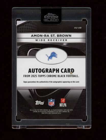 2025 Topps Chrome Black #AU-AB Amon-Ra St. Brown Autographs Red Refractor #/5