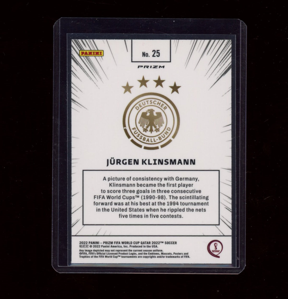 2022 Panini Prizm FIFA World Cup #25 Jürgen Klinsmann Manga