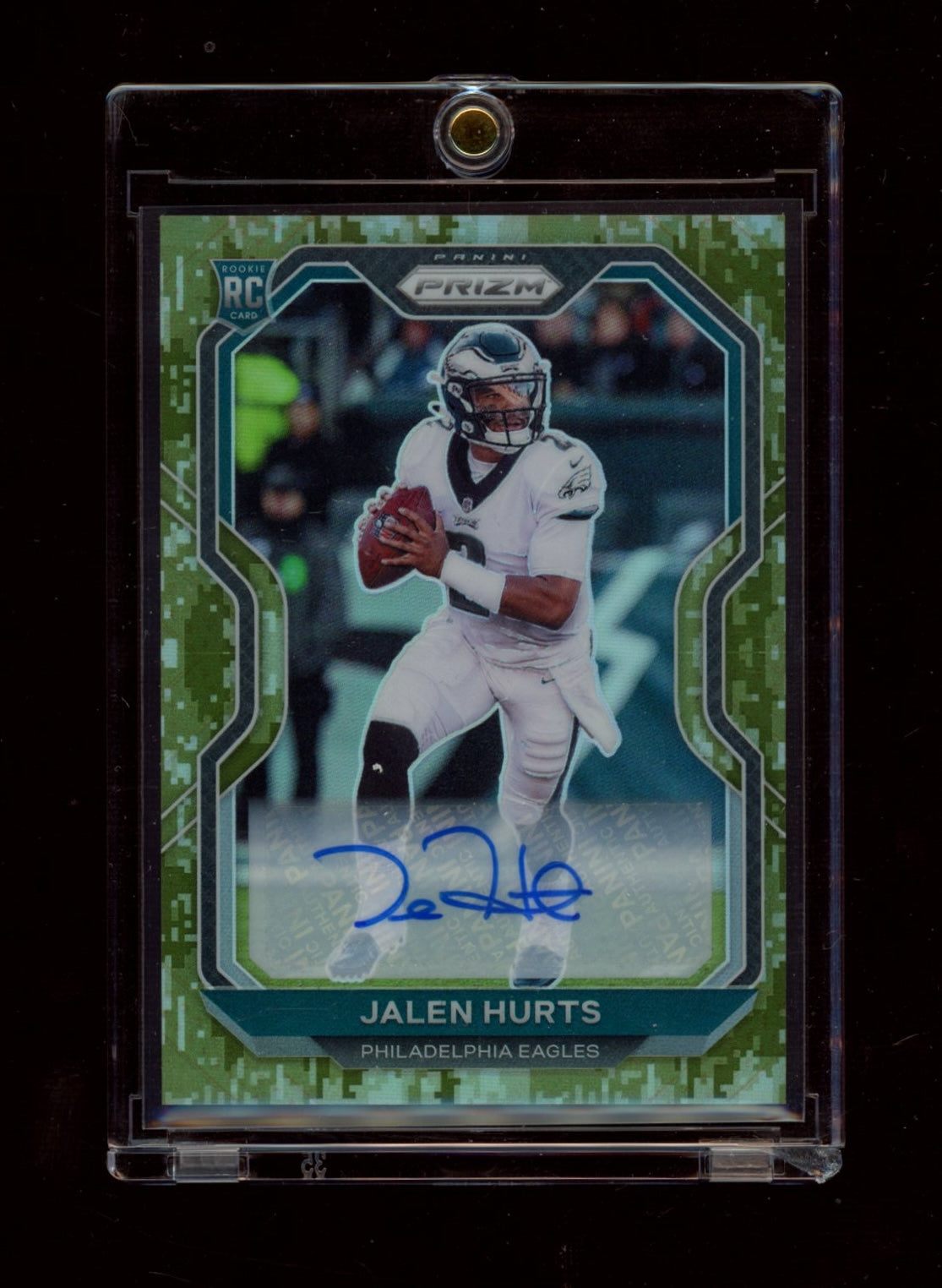 2020 Panini Prizm #343 Jalen Hurts Rookie Autographs Prizm Camo #/25