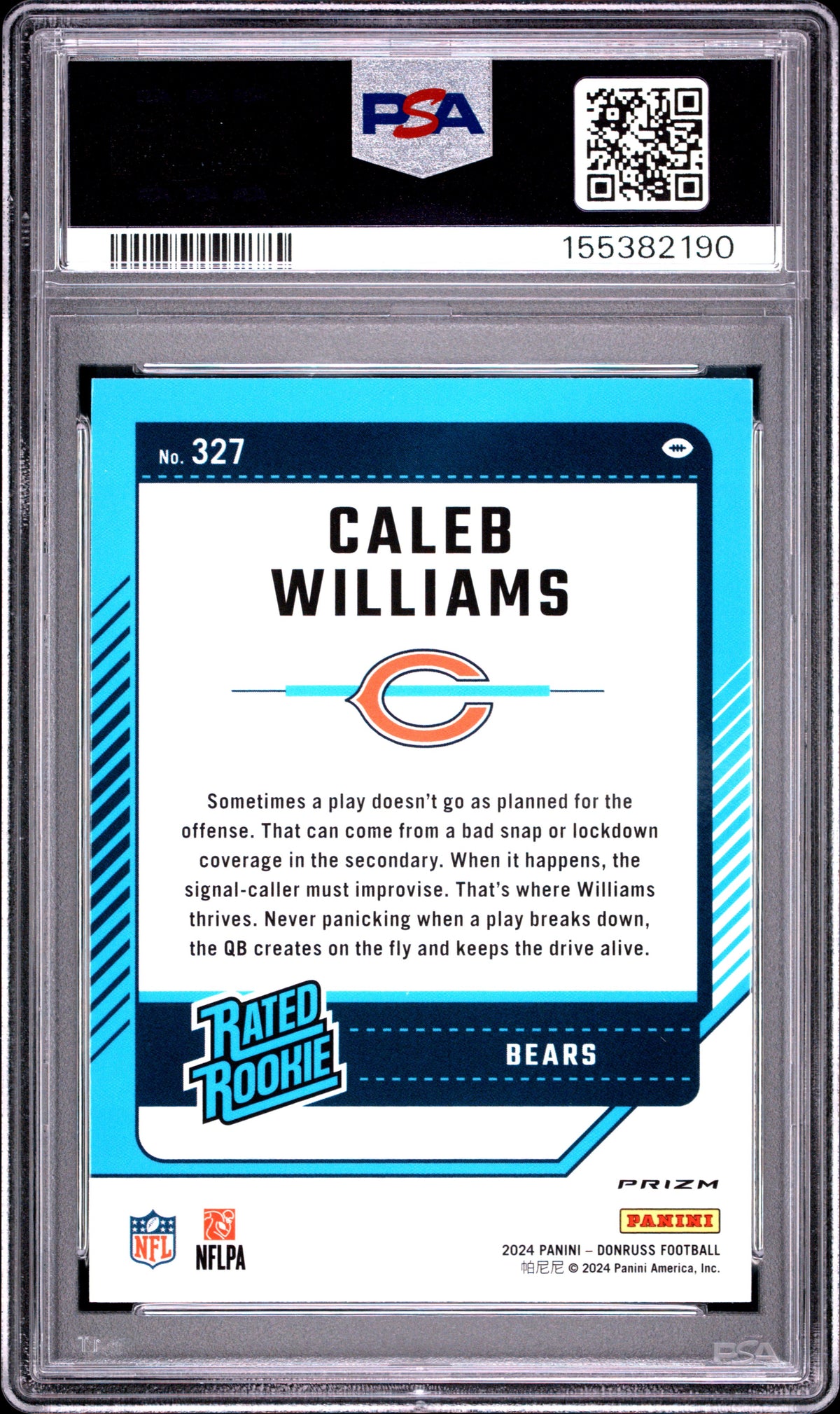 2024 Donruss #327 Caleb Williams Optic Rated Rookies Preview Red Pandora PSA 10