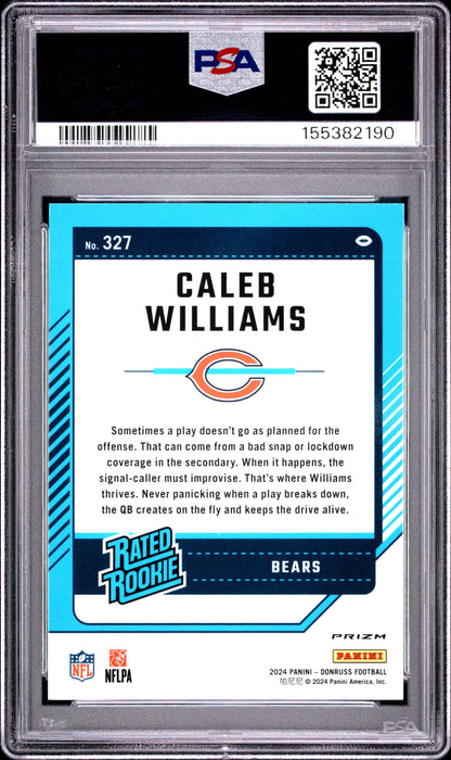 2024 Donruss #327 Caleb Williams Optic Rated Rookies Preview Red Pandora PSA 10