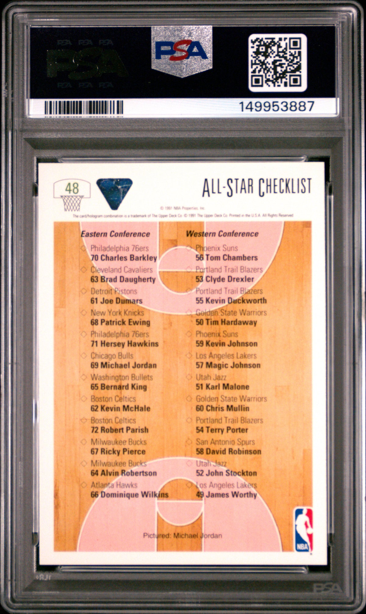 1991 Upper Deck #48 Michael Jordan All-Star Checklist PSA 10