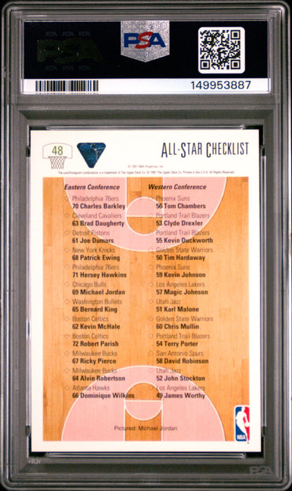 1991 Upper Deck #48 Michael Jordan All-Star Checklist PSA 10