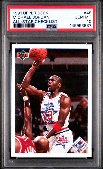 1991 Upper Deck #48 Michael Jordan All-Star Checklist PSA 10