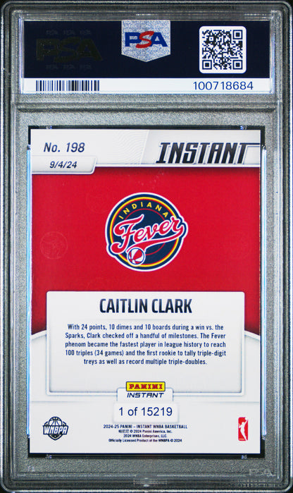 2024 Panini Instant Wnba #198 Caitlin Clark PSA 10