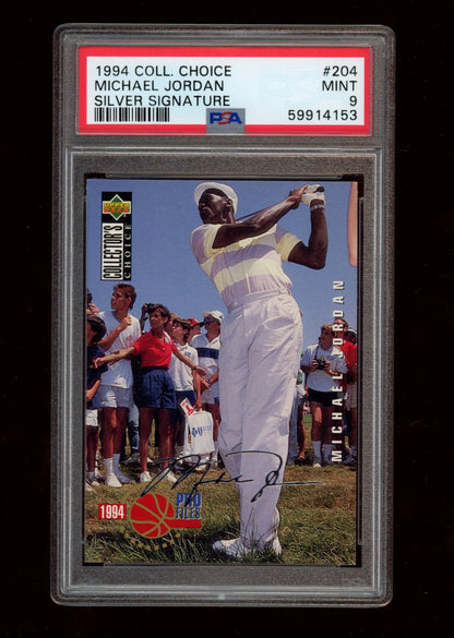 1994 Collector'S Choice #204 Michael Jordan Silver Signature PSA 9