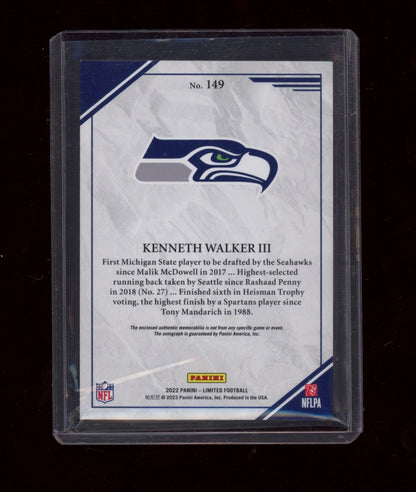 2022 Panini Limited #149 Kenneth Walker III Silver Spotlight #/75