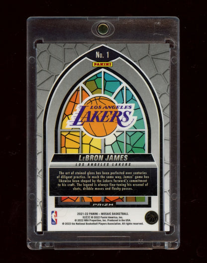 2021-22 Panini Mosaic #1 LeBron James Stained Glass