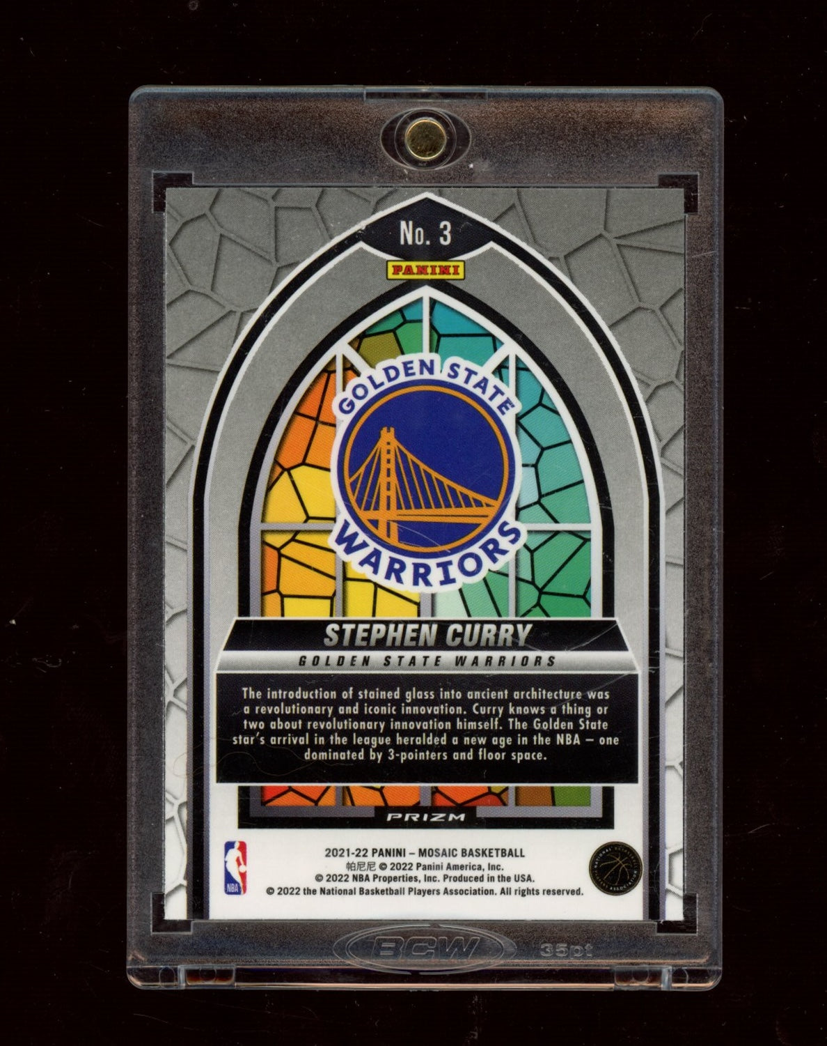 2021-22 Panini Mosaic #3 Stephen Curry Stained Glass