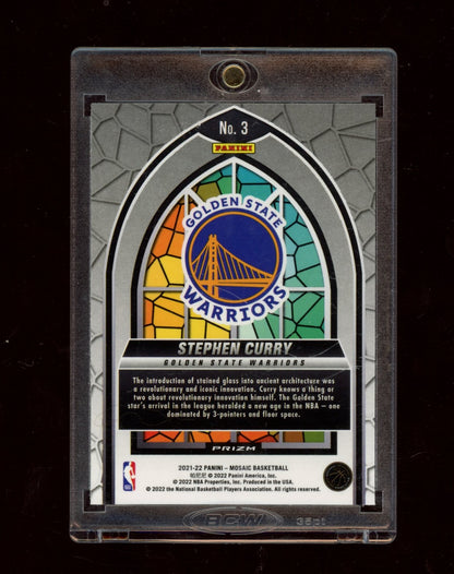 2021-22 Panini Mosaic #3 Stephen Curry Stained Glass