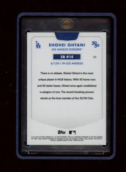 2024 Topps 50/50: Shohei Ohtani #28 Shohei Ohtani Chrome Blue #/150