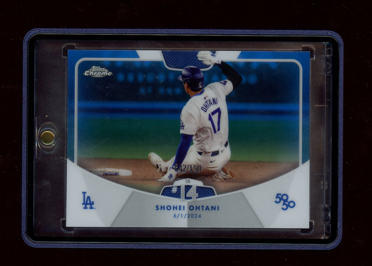 2024 Topps 50/50: Shohei Ohtani #28 Shohei Ohtani Chrome Blue #/150