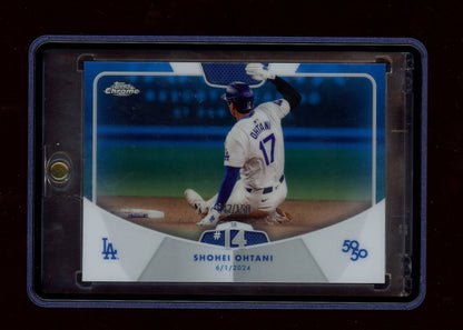 2024 Topps 50/50: Shohei Ohtani #28 Shohei Ohtani Chrome Blue #/150