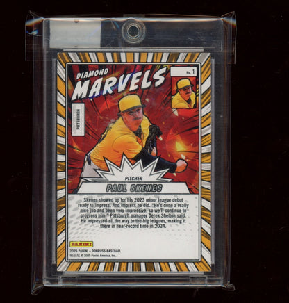 2025 Donruss #1 Paul Skenes Diamond Marvels Orange Ice #/75