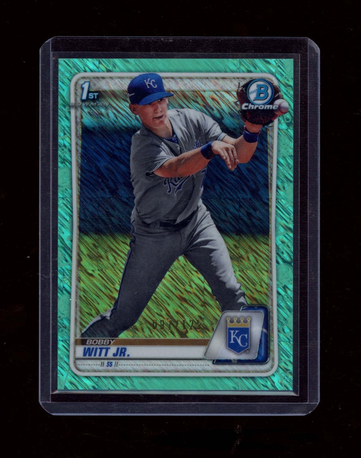 2020 Bowman #BCP-25 Bobby Witt Jr. Chrome Prospects Aqua Shimmer Refractor #/125