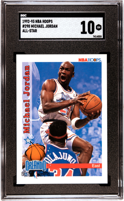 1992-93 Nba Hoops #298 Michael Jordan All-Star SGC 10