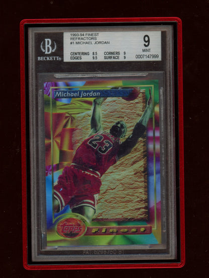 1993-94 Finest #1 Michael Jordan Refractor BGS 9