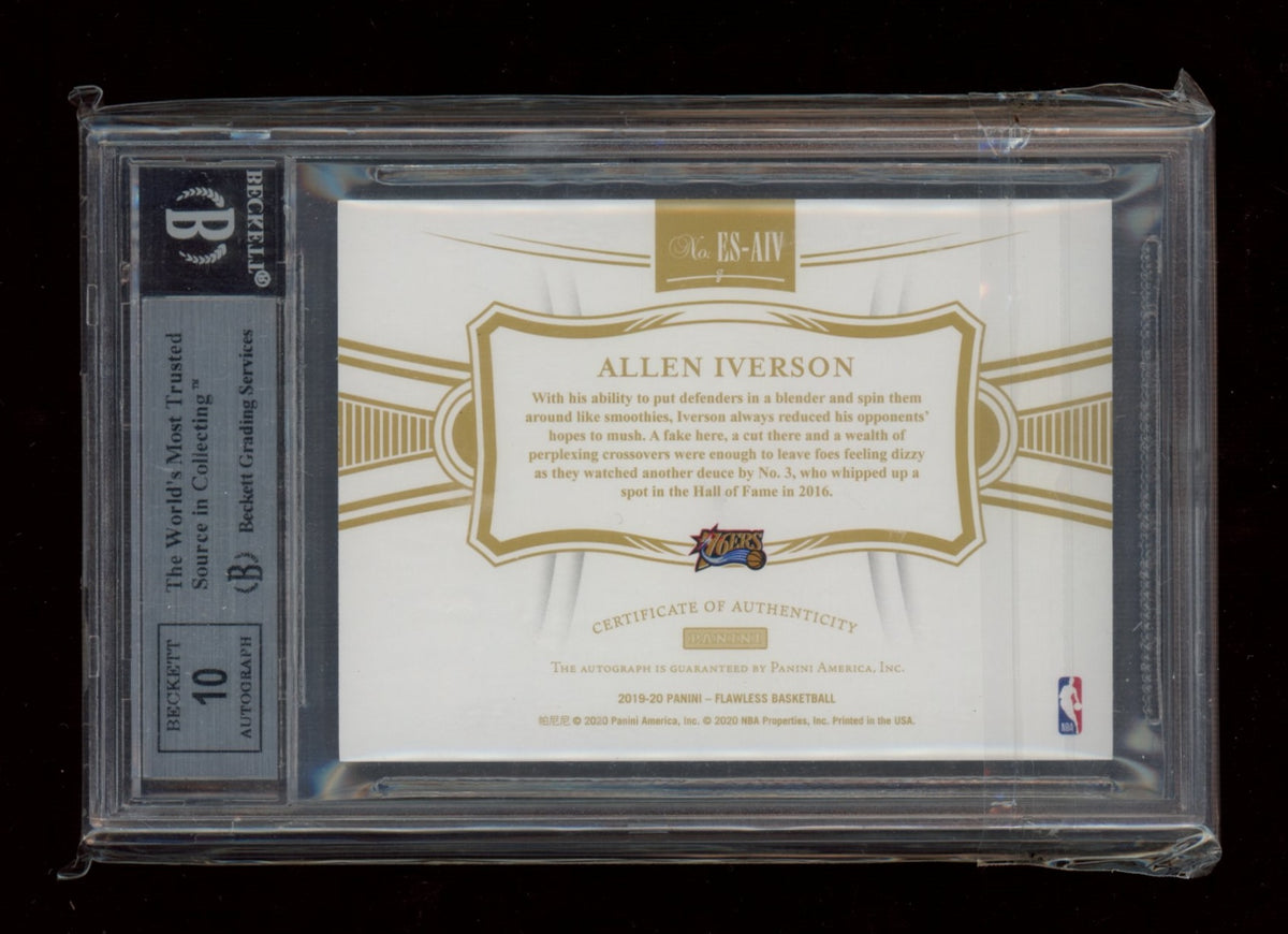2019 Flawless Allen Iverson Enshrined Signatures #/25 BGS 9