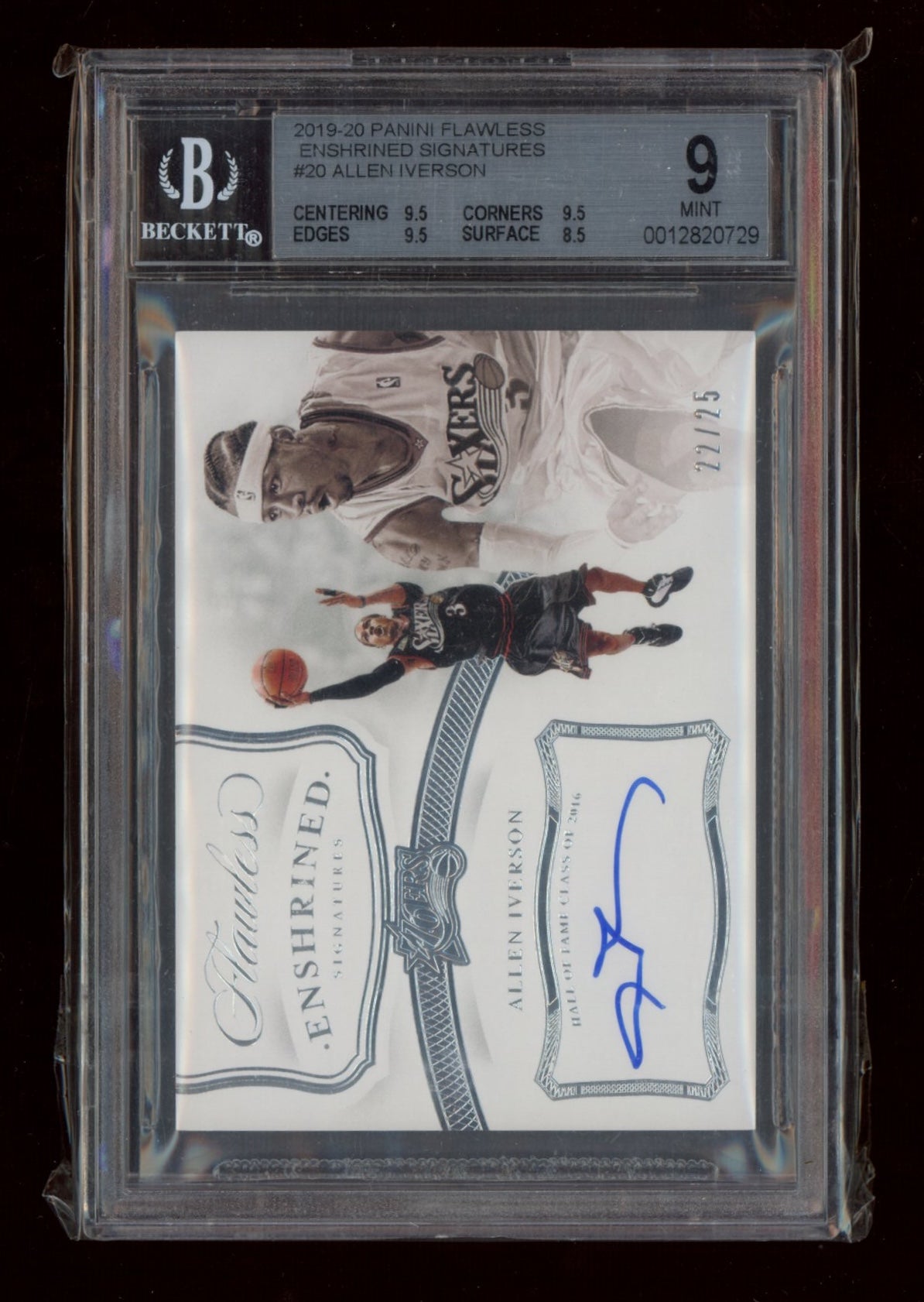 2019 Flawless Allen Iverson Enshrined Signatures #/25 BGS 9