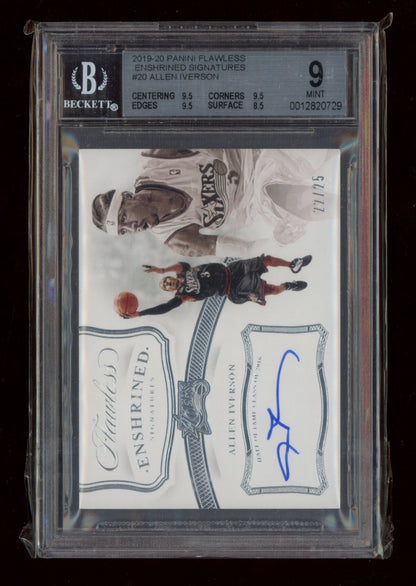 2019 Flawless Allen Iverson Enshrined Signatures #/25 BGS 9