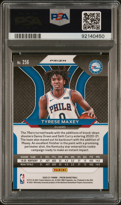 2020 Panini Prizm #256 Tyrese Maxey Green Prizm PSA 10