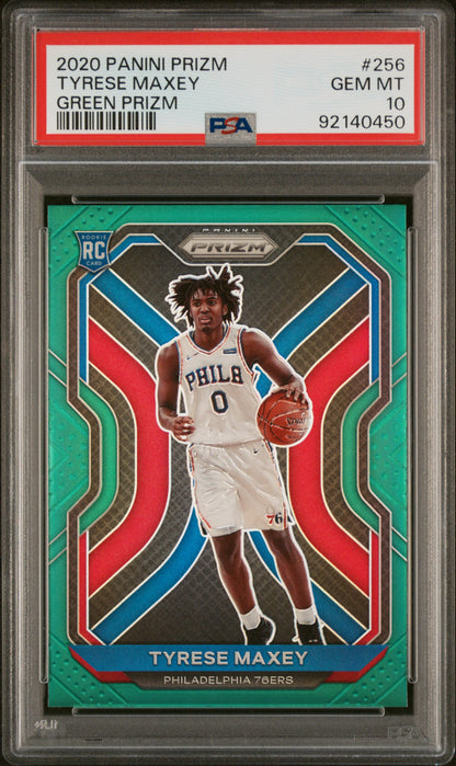 2020 Panini Prizm #256 Tyrese Maxey Green Prizm PSA 10