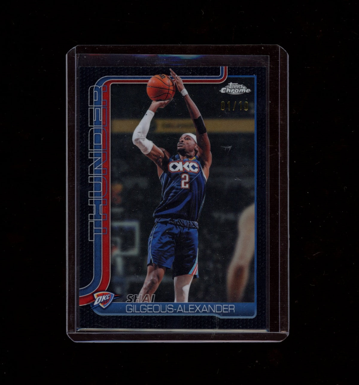 2025 Topps Chrome Update #10 Shai Gilgeous-Alexander Black Basketball #/10
