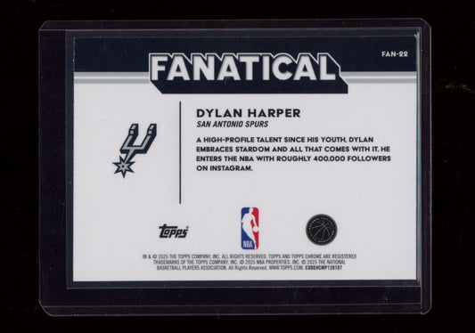 2025-26 Topps Chrome #FAN-22 Dylan Harper Fanatical